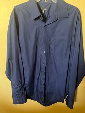 Navy blue men’s shirt, long sleeve size large